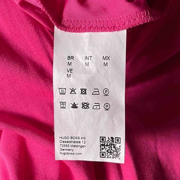 Women's BOSS Ellira Stretch Jersey Cap Sleeve Mockneck Midi Dress Pink Size M - Picture 5 of 7